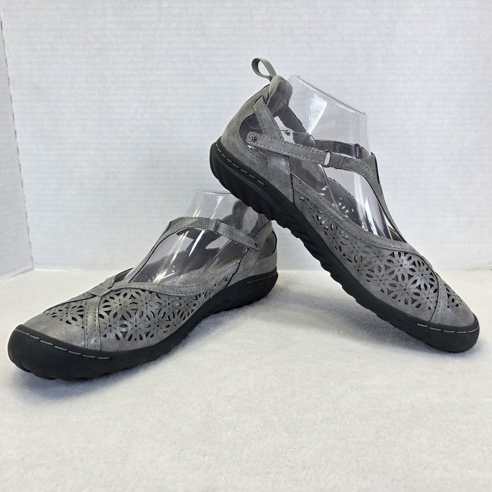 JBU Daffodil Casual T-Strap Mary Jane Shoe Gunmetal Womens 9.5 M